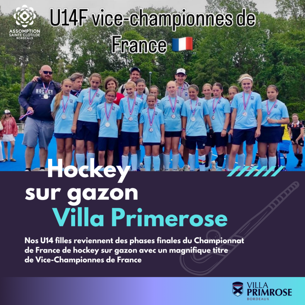 Vice-championnes de France de hockey sur gazon : l'exploit des U14 de la Villa Primerose